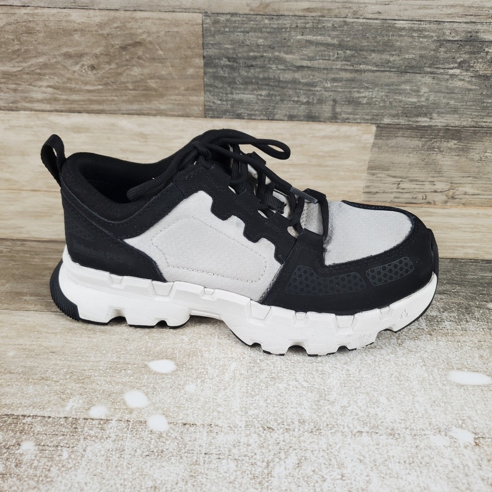 Timberland PRO Powertrain EV Womens Shoes Sz 6.5 W Black White Lace Up Sneakers